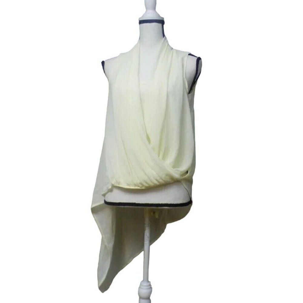 Blu Pepper Droptail Chiffon Top, Ivory, M